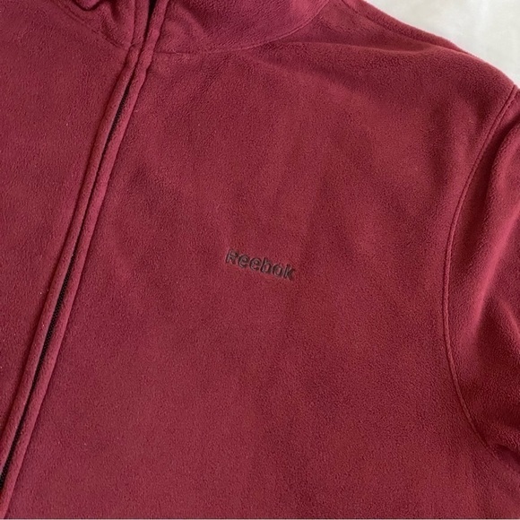 Reebok | Fleece Zip Up Jacket | Maroon | Size: Large - Picture 3 of 9